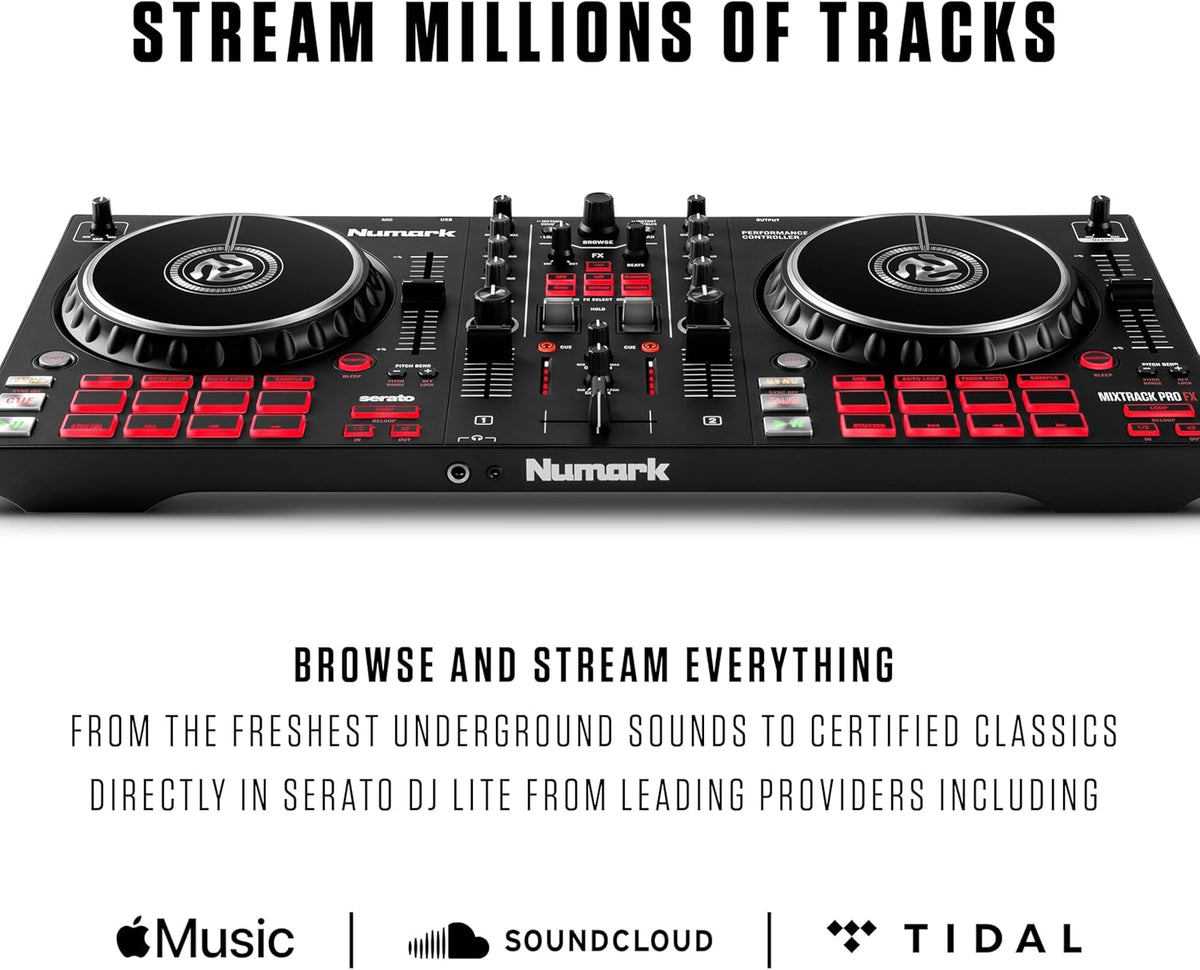 Numark Mixtrack Pro FX Serato DJ Controller with 2 Decks, Mixer, (Effects Paddles and Audio Interface)