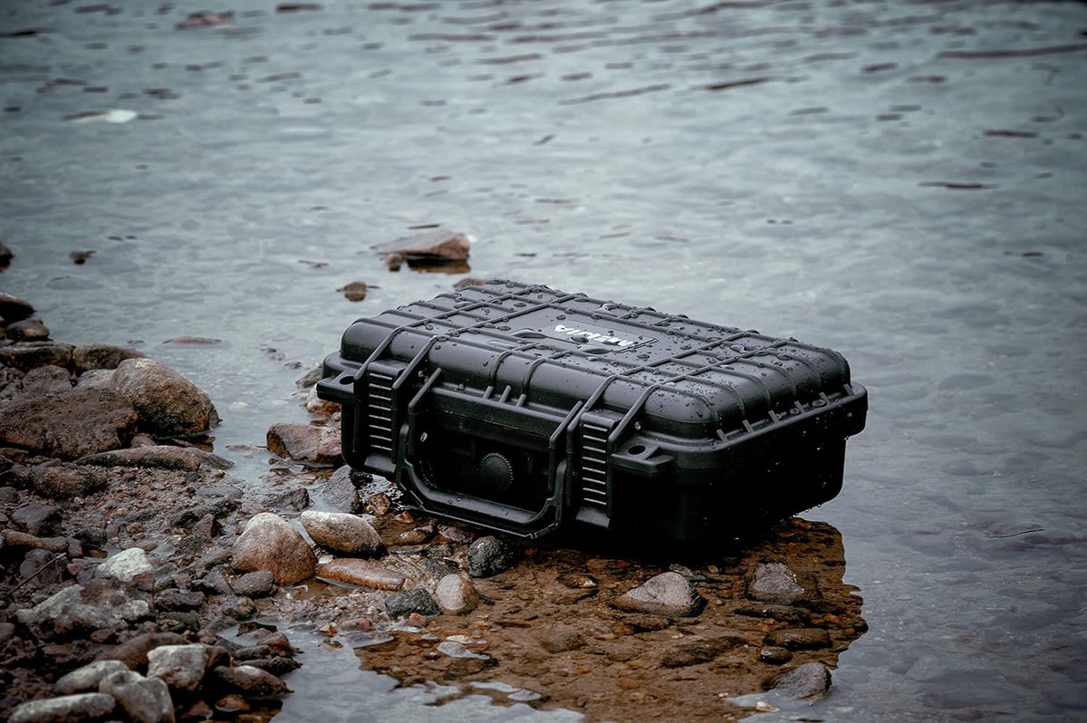 MEIJIA Portable All Weather Waterproof Protective Hard Case, Small Camera Case,Dry Case with Customizable Foam,Fit Use of Drones, Camera,Equipments, 11.65 ”x8.35”x3.78”