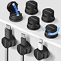 VieHome 8 Pack Magnetic Cable Management Clips - Ideal Cord Holder for Nightstand, Desk, Charger Holder - Phone Cord Holder w/360 Rotation