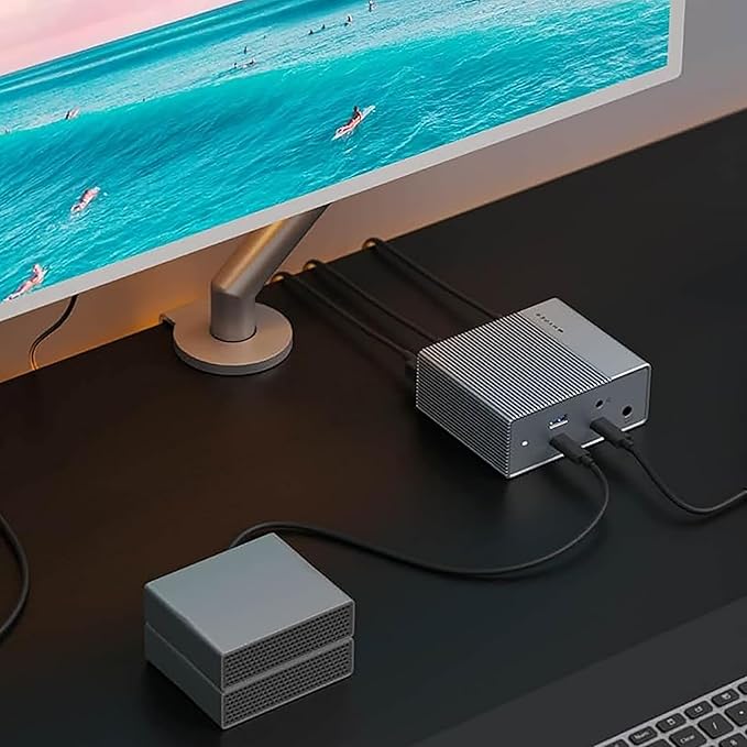 Hyperdrive USB-C & Thunderbolt 4 GEN 2 12-in-1 Docking Station 85W PD Dock for MacBook Pro/Air iPad PC 4k USB C Triple Display Hub 10Gbps Gigabit Ethernet