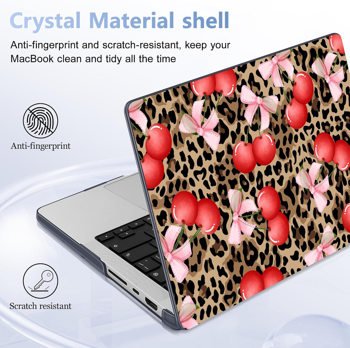 for MacBook Pro 16 inch Case 2021 2022 2023 2024 Release A3186 A3403 M4 A2991 M3 A2780 M2 A2485 M1 Pro/Max, Hard Shell Case with Screen Protector & Keyboard Cover, Leopard Cherry