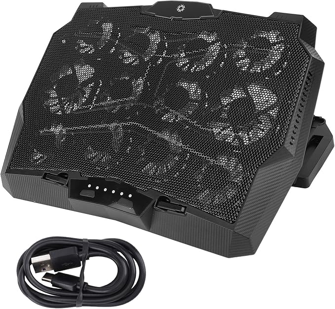Laptop Cooling Pad Laptop Cooler 3500RPM Type C 12 Fans 5 Height Adjustable Portable Laptop Fan Cooler Stand ABS & SUS 39.82oz for Home Office