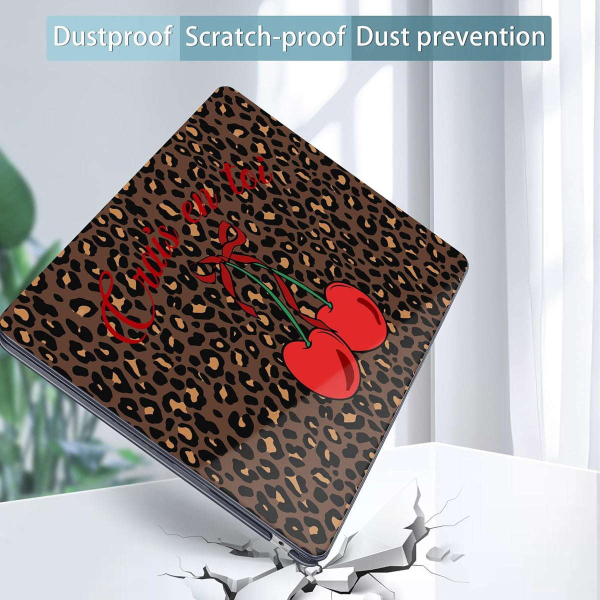 May Chen for MacBook Air 13.6 Inch Case 2025/2024/2023/2022 Release (Model A2681 A3113 A3240, M2 M3 M4 Chip) – Hard Shell Laptop Cover with Keyboard Cover & Screen Protector, Cherry & Leopard