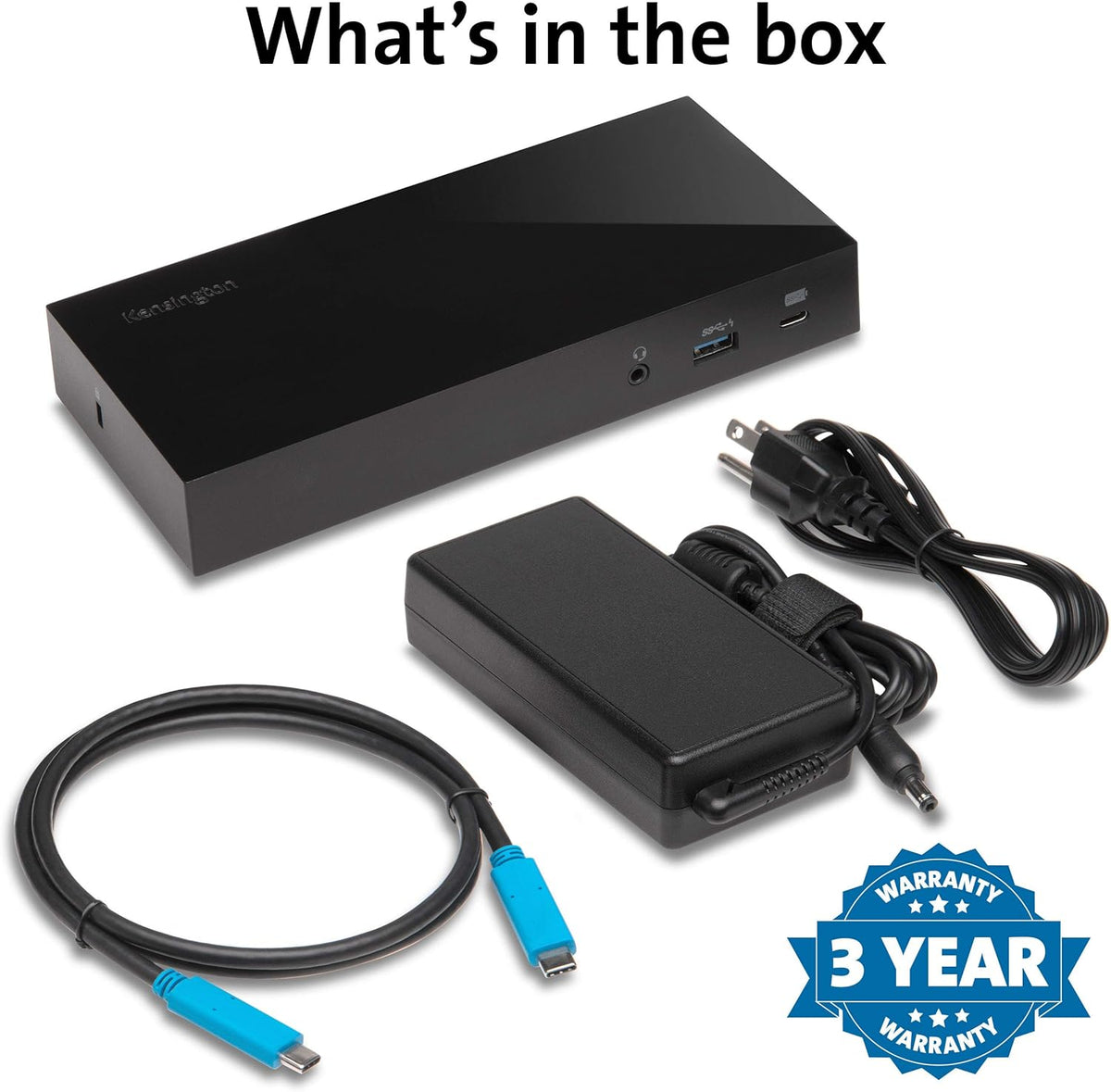 Kensington SD4820P USB-C Docking Station for Dell, HP, Lenovo, Surface, PixelBook, Pixel Slate- Dual 4K Video, 60W PD (K38042US)