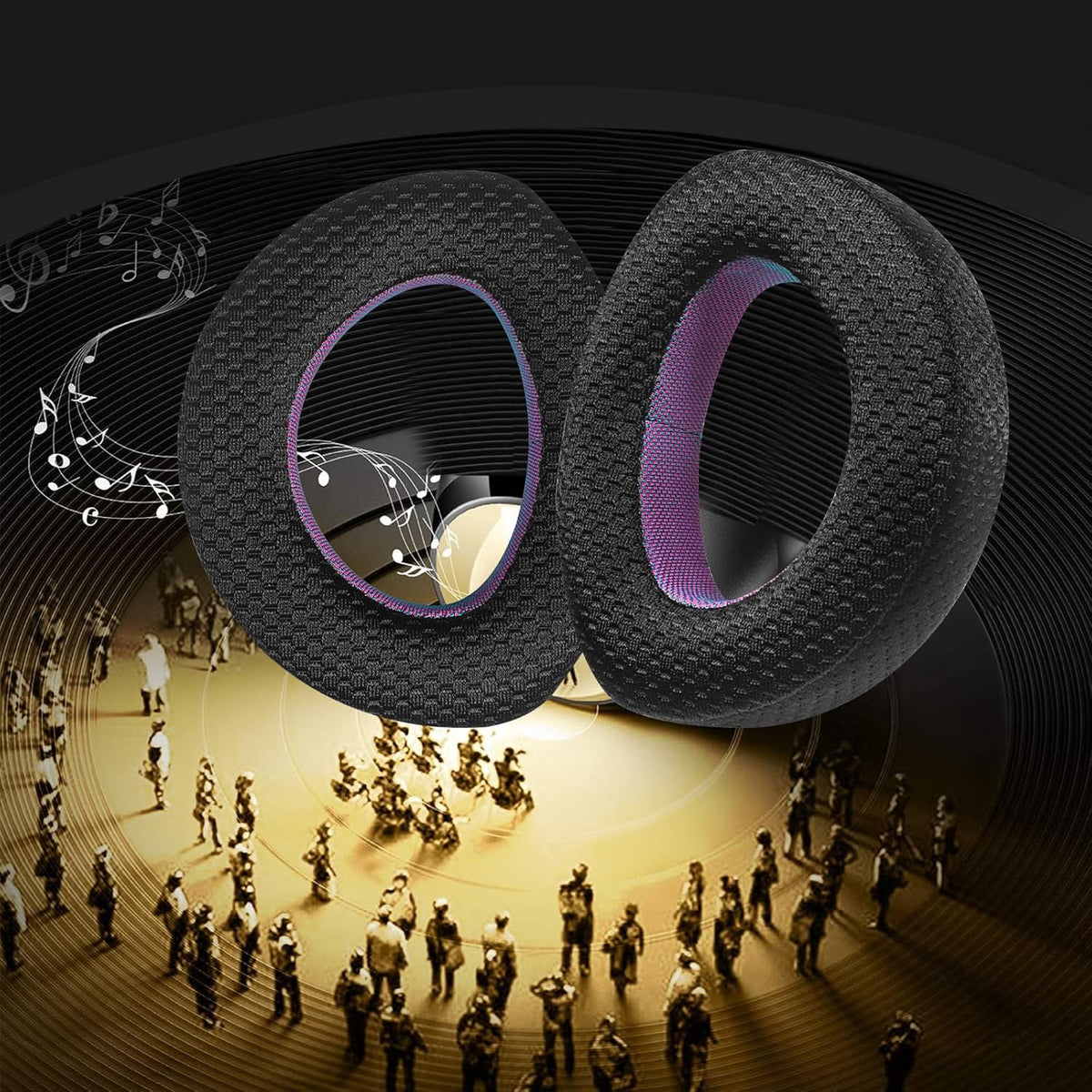 Breathable Mesh Replacement Earpads for SENNHEISER HD700 - Breathable Black/Purple Ear Pads