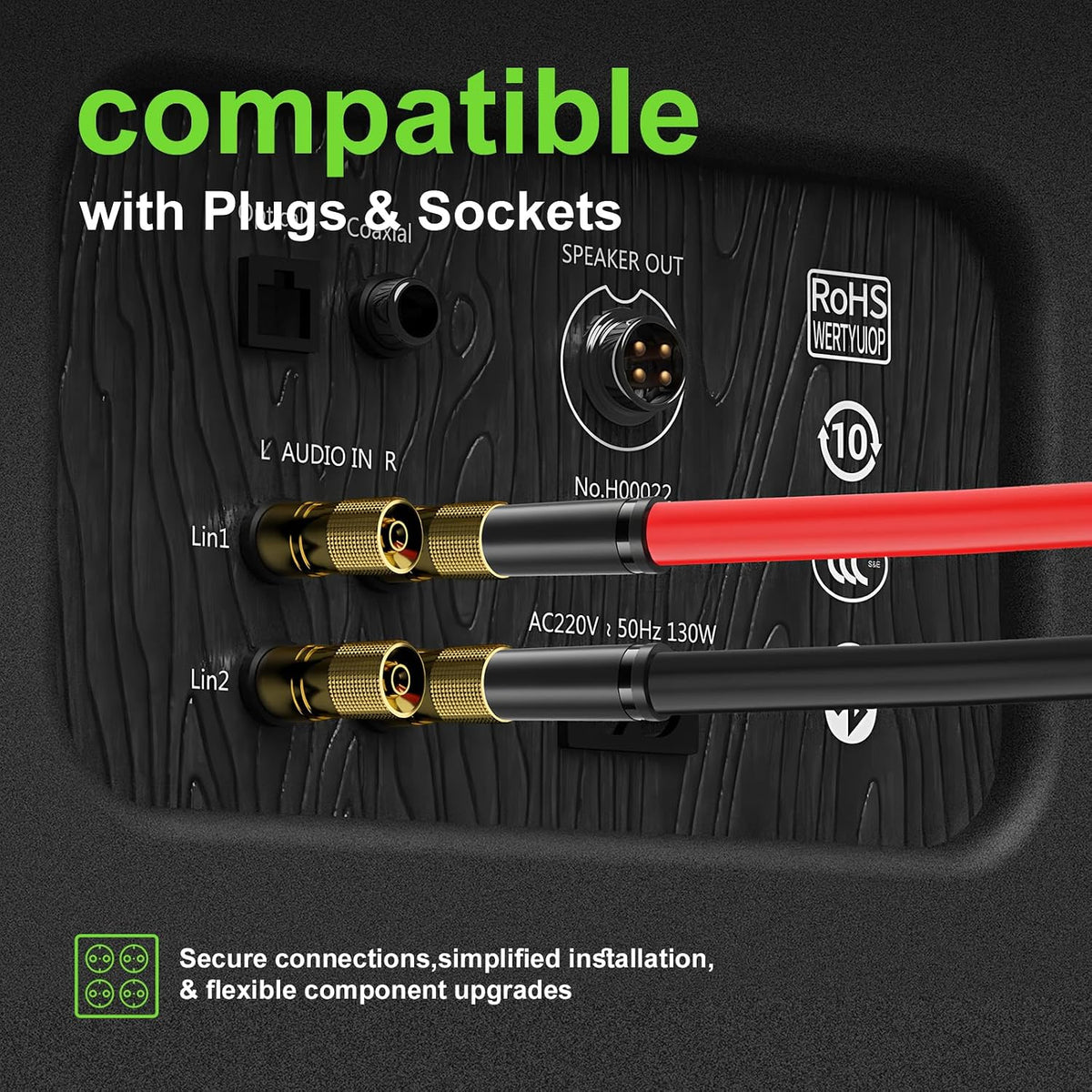 GOSDENG 12 100 12 Gauge Speaker Wire- ft Spec Soft Touch Audio Wire for Car Stereos, Home Theater, Surround Sound