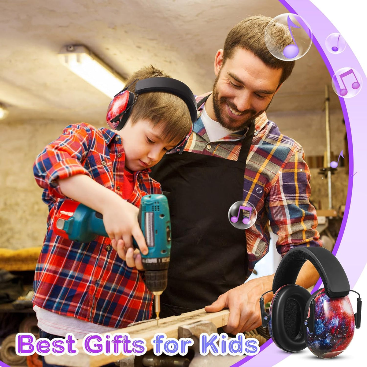 Amylove 12 Pcs Kids Ear Protection Noise Cancelling Headphones Ear Muffs Bulk 27db Adult Noise Reduction Hearing Earmuff(Universal Fit (kids & Adults),Classic Style,Starry Sky Color)