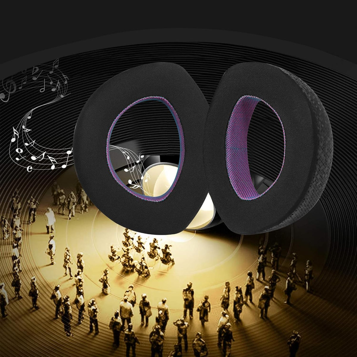 Magic Ice Gel Replacement Earpads for SENNHEISER HD700 - Black/Purple Comfort and Durability