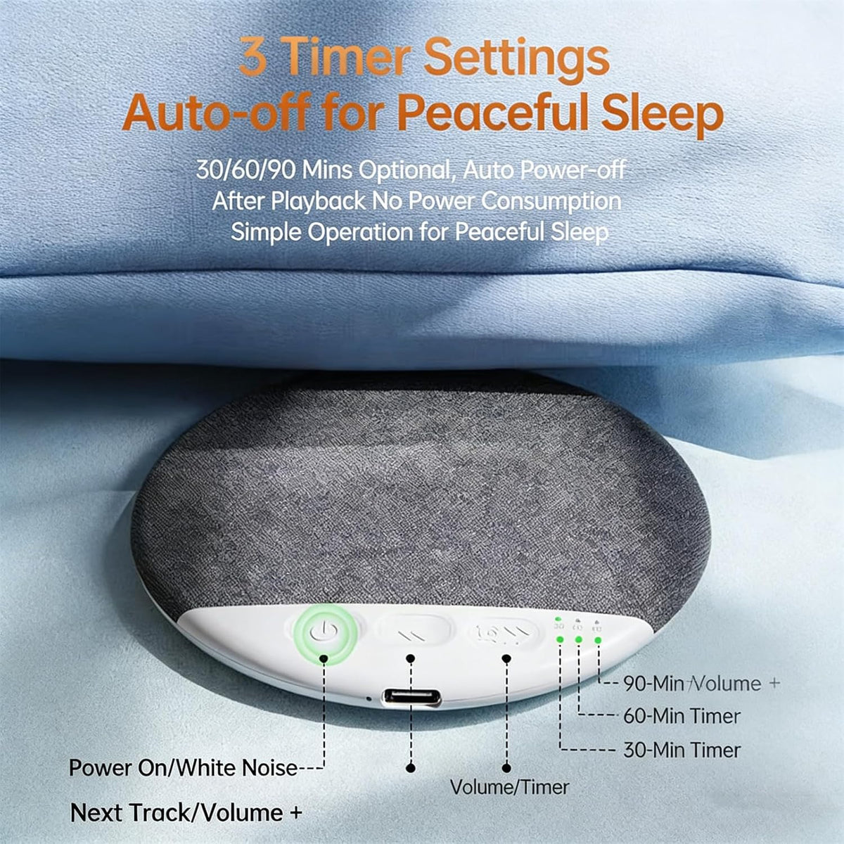 FALLCHILL Flat Under Pillow Speakers, Bluetooth Pillow Speakers for Sleeping, Wireless Charging Ultra Thin Speaker