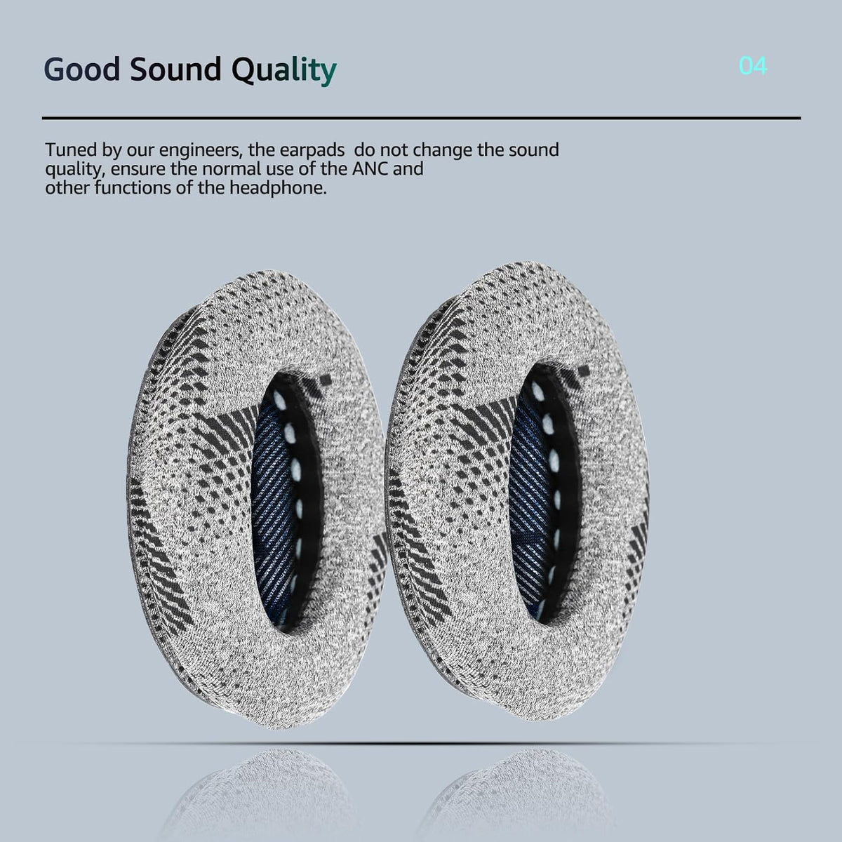 Cooling-Gel QuietComfort 35 / QC35 ii Replacement Ear Pads for Bose Headphones, Also Fit for Bose QC45 QC35 QC25 QC2 QC15/ Around-Ear 2 AE2i AE2w/ SoundTrue & SoundLink Series, Dark Blue