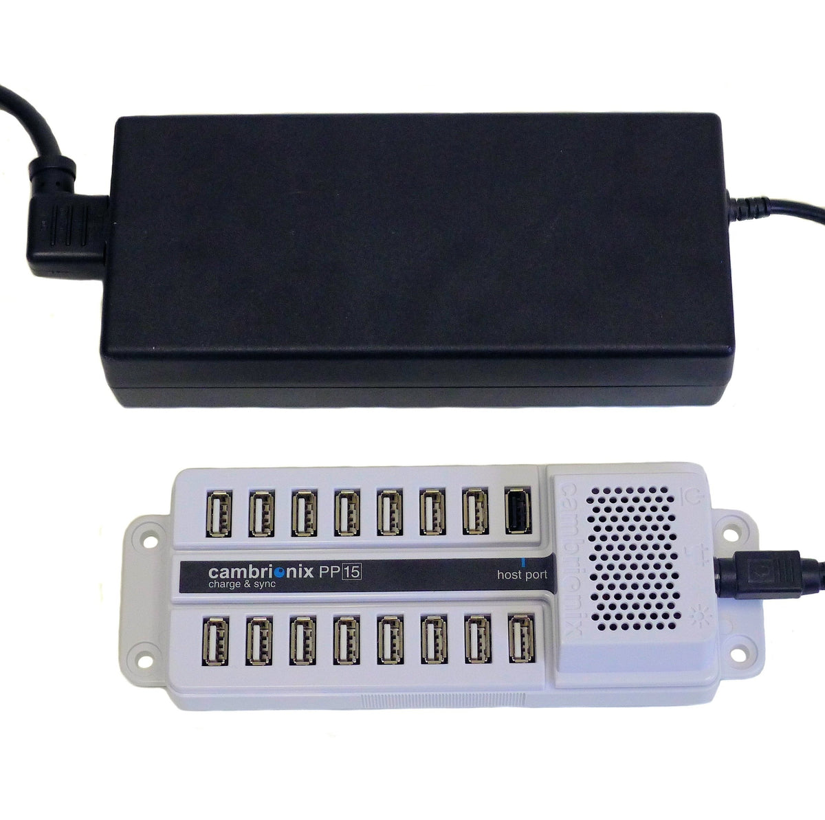 Datamation Systems Cambrionix PowerPad15S 15-Port USB Sync & Charge Station (US: DS-SC-PP15), White