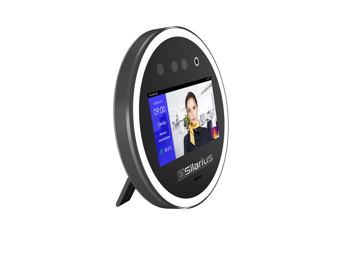 Silarius SIL‐ACCESSTEMP Smart Facial Time Attendance Access Control Terminal with Temperature Measurement , Employee time management Device (NDAA Compliant)