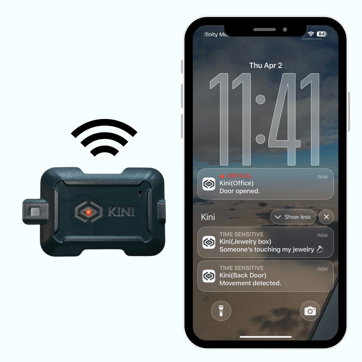Kini SafeAlert -- Wi-Fi Tamper Alert Device with Real-Time SMS, Email & Push Notifications