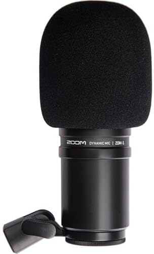 Zoom 2X ZDM-1 Dynamic Podcasting Microphone + 2X Tripod Boom Microphone Adjustable Floor Stand - Black + 2X XLR to XLR 3M Interconnect Cable + Goby Labs Sanitizer Spray for Microphones + More