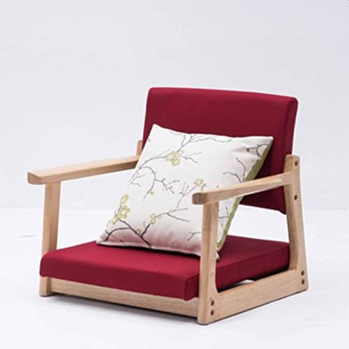 BTZHY Floor Chair Solid Wood Legless Chair with armrests and backrest Floor Chair Comfortable upholstered Chair with Low seat for Bay Windows Office Home