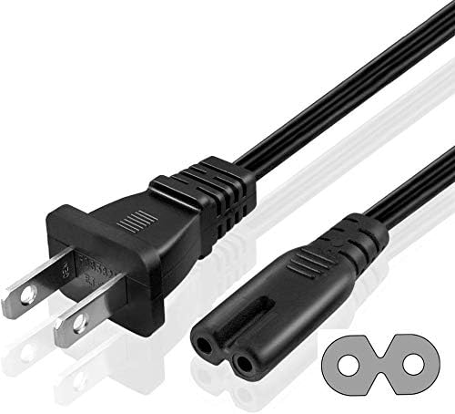 Hyfucroehai 2 C8 5ft 2-Slot PS4 PS5 AC Prong Power Cord Standard for TV Speaker Monitor Xbox Laptop Charger Wall Power