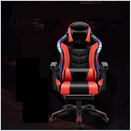 Computer Chair Gaming ChairComputer ChairLeather Office Chair Light Gamer Chair Swivel Gaming Chair Chair (Black Pedal One Size)