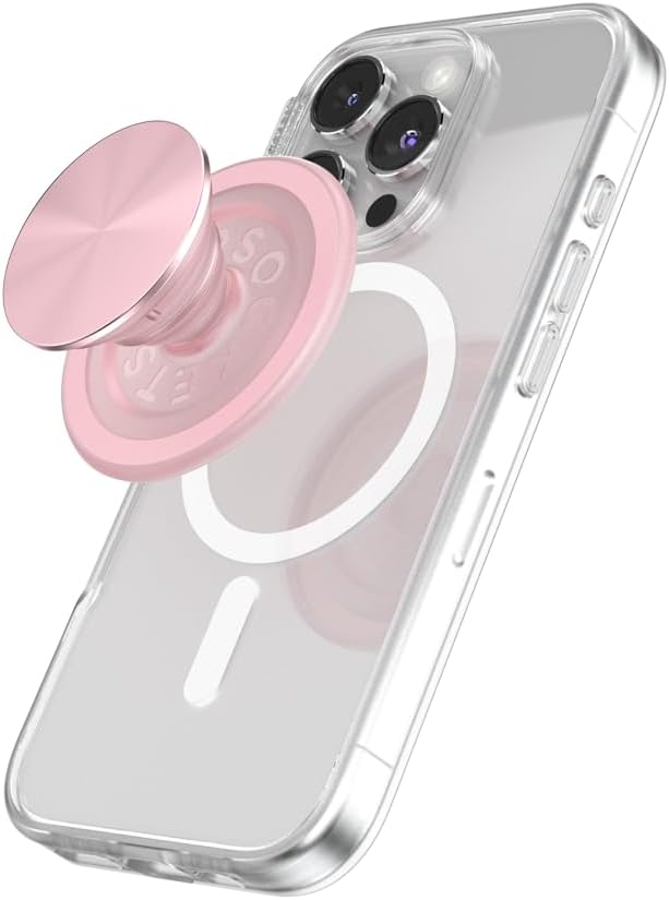 PopSockets Phone Grip for MagSafe with Kickstand, Magnetic Stand, Swappable Top, Secure Hold for iPhone MagSafe Cases, Phone & Tablet Grip - Dusty Rose