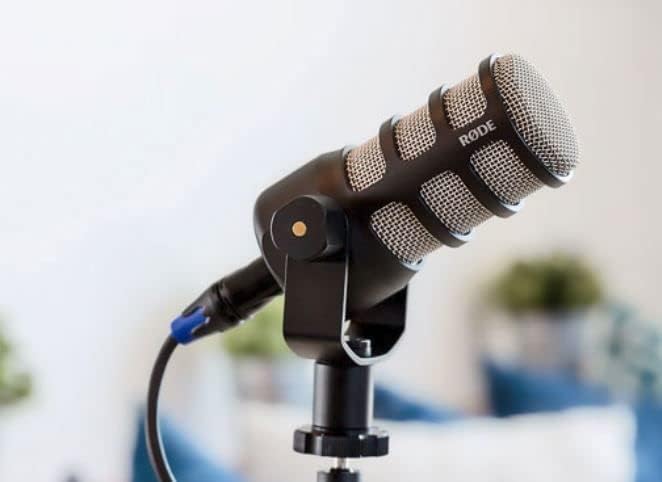 Rode PodMic Dynamic Podcasting Microphones (Pair) with Tripod Desktop Microphone Stands Rode NTH-100 Professional Closed-Back Over Ear Headphones XLR Cables and StreamEye Polishing Cloth
