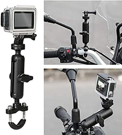 360° Rotating Sports Camera Bracket,Motorcycle Mount for Go Pro Hero10/9/8/max/7/6/5/4 Action Camera Moto Bike Handlebar Mount,U-Shaped Handlebar Bracket (U- Handlebars)