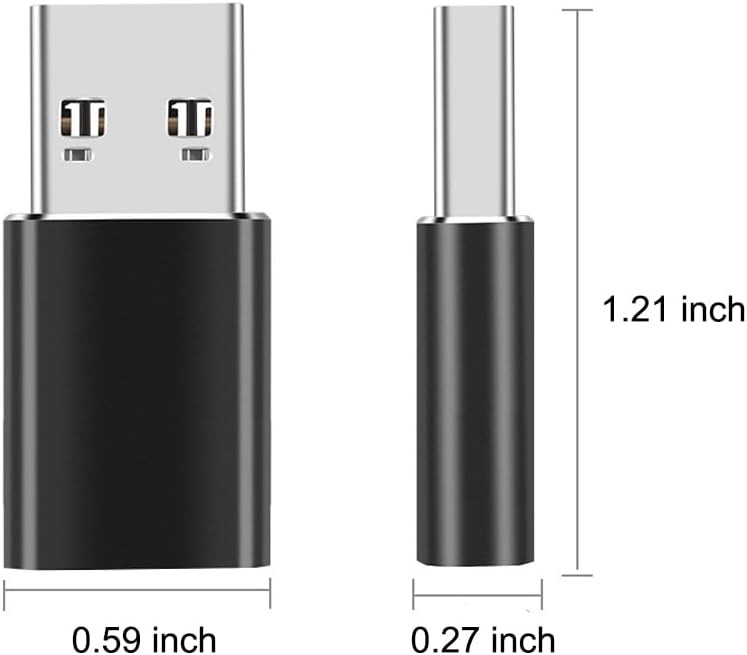 USB A Male to USB C Female OTG Adapter (3 Pack),USB 3.2 GEN2 10Gbps One-Sided High-Speed Data PD60W Fast Charging For PC,Laptop,Charger,Power Bank,AiSiHelper,iphone,Samsung S24 23 22,Carplay,Earphones