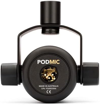 RODE PodMic + WS14 Pop‑Filter Bundle – Professional Podcasting Streaming &amp Voice-Over Dynamic Microphone (Black)