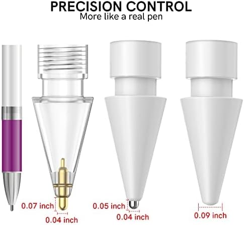 Delidigi 3 Pack Replacement Tips Compatible with Apple Pencil Pro/2nd Generation/1st Gen/USB C, Wear-Resistant iPencil Nibs Accessories Fine Point Precise Control Pen Like Tips
