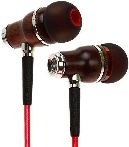 Symphonized NRG 2.0 Premium Genuine Wood in-Ear Noise-isolating Headphones with Mic and Nylon Cable