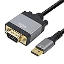 Cyberguys DisplayPort to VGA Cable 3ft, DP to VGA Cable w/ Secure Latch & Gold-Plated Connectors - Plug & Play Male-to-Male Display Port Adapter