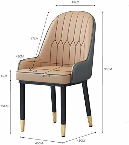 Office Chair Gaming Chair Computer Chair Living Room Furniture Design Armchairs Nordic Chair Metal Leather Material Dining Room Chairs Leisure Computer Stool (Color : Roze)