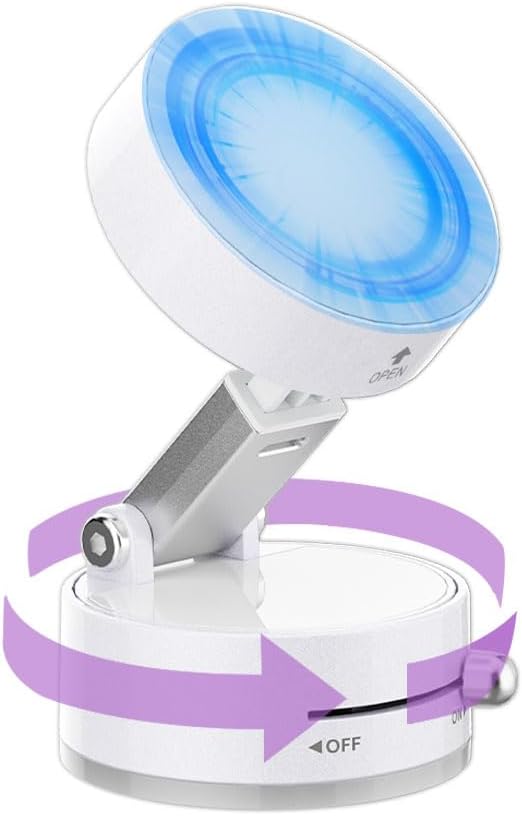 Magnetic Phone Holder for Car, [360° Rotatable] Phone Mount with Strong Suction Cup & Retractable Stand, Foldable Phone Holder for iPhone 16/15/14/13 and All Smartphone (White)