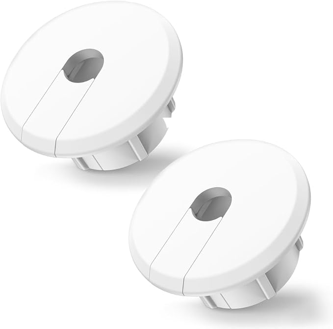 Sactulaz Wall Bushing Grommet for Starlink Dishy Router Ethernet Adapter Cable, Starlink Cable Routing Kit Feed-Through for 1 inch Wall Hole and Furnitures Wire Hole(White, 2 Pack)