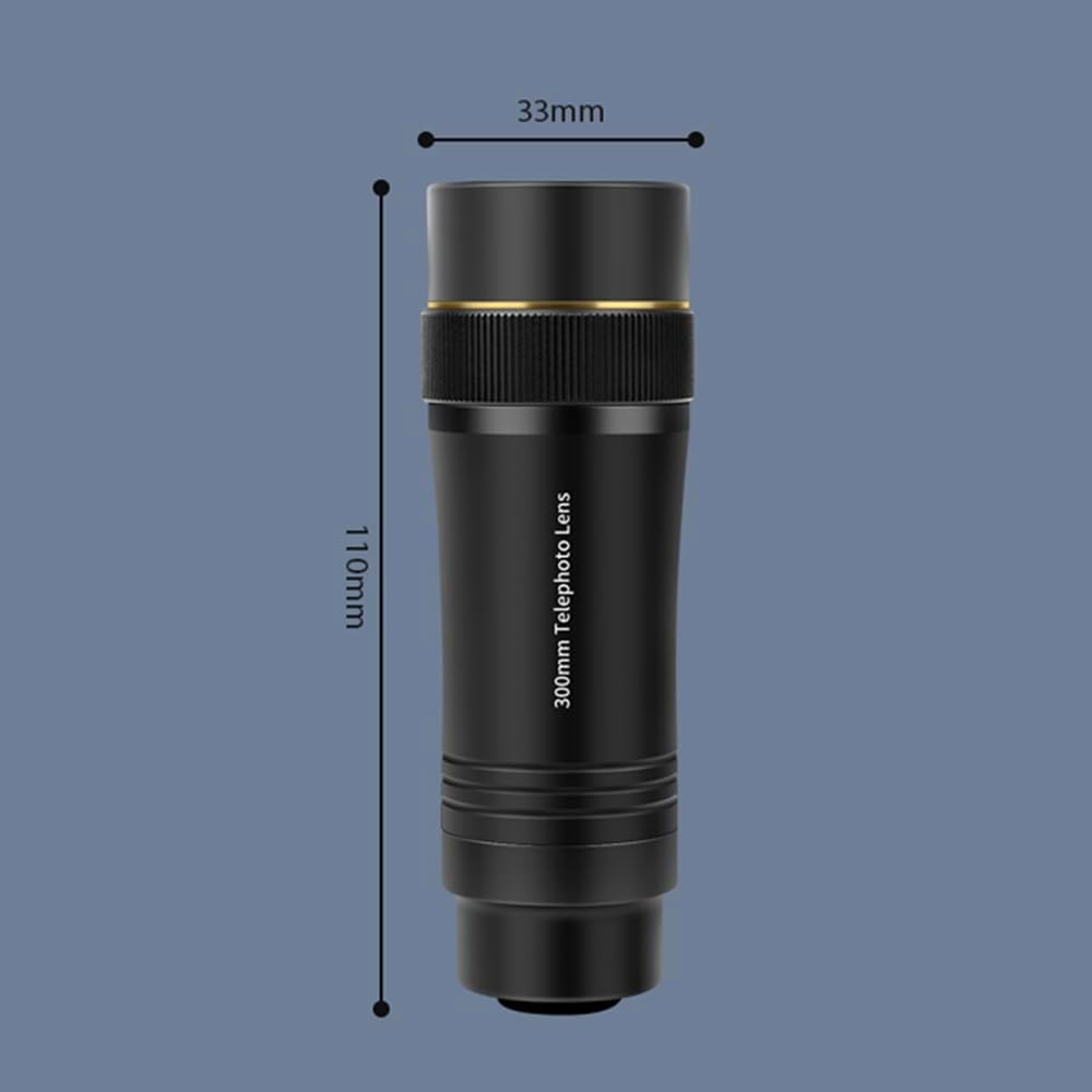 Andoer 300MM Phone Telephoto Lens for Smarphone Zoom Lens 10X with Universal Lens Clip Cleaning Cloth Storage Bag for Hiking Camping Wildlife Observation Moon Sports Game Concert Watching
