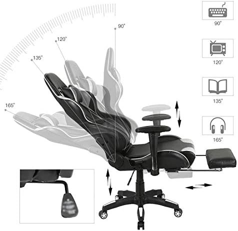Office Chair Gaming Chair Computer Chair Gaming Chair Safe Durable Office Chair Ergonomic Leather Comfortable Chair for Game Computer Chairs (Color : White-Style)