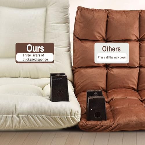 BTZHY Floor Chair Indoor Adjustable Floor ChairSingle Sofa Chair Modern Folding Floor Gaming Chair 6-Position Backrest Adjustable Load Bearing 60kg Perfect for Reading Meditating with Headrest(Rose)