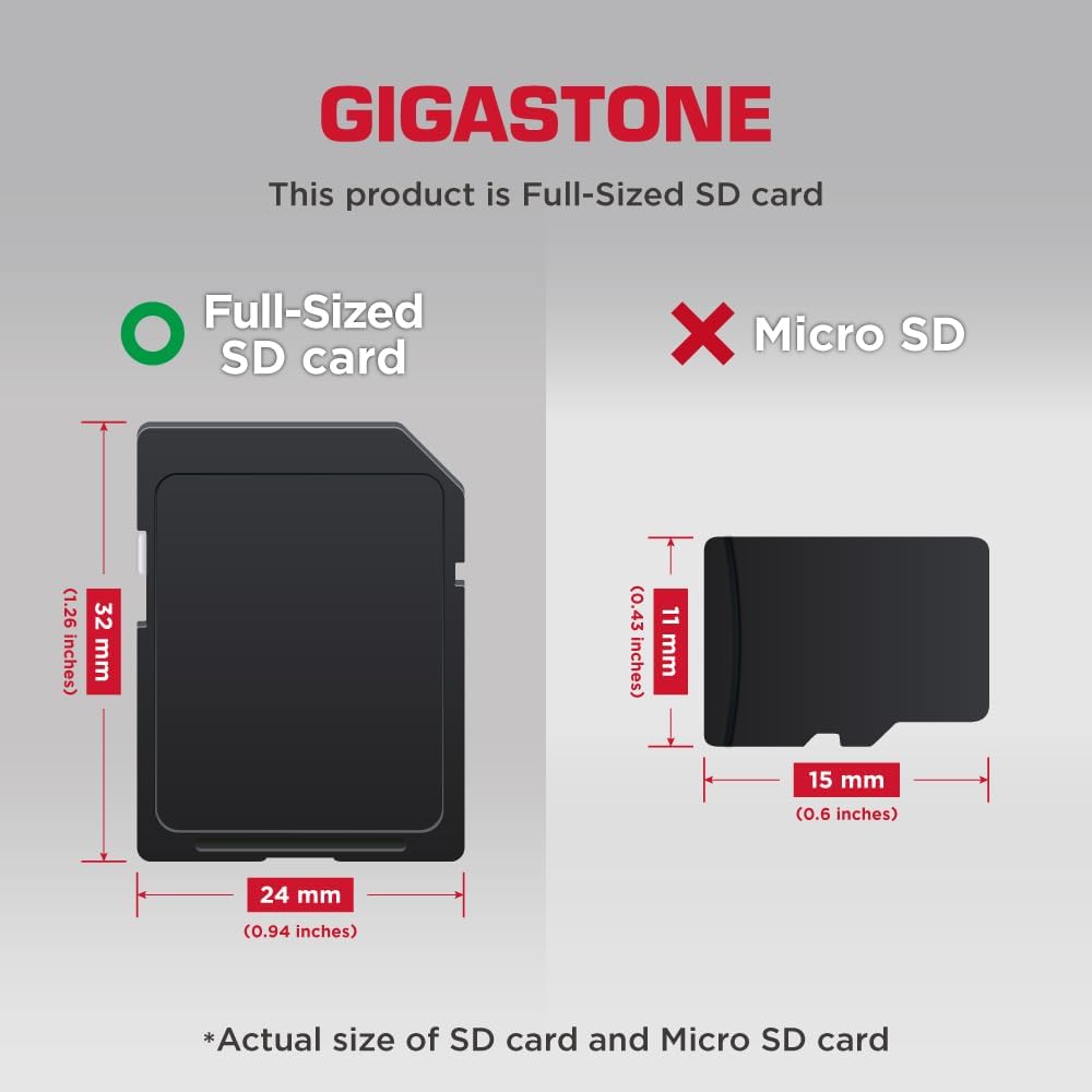 [5-Yrs Free Data Recovery] GIGASTONE 64GB SD Card 2-Pack, 4K Camera Pro, A1 V30 SDXC Memory Card 4K UHD Video Compatible with Canon Digital Camera, with 2 Mini Cases