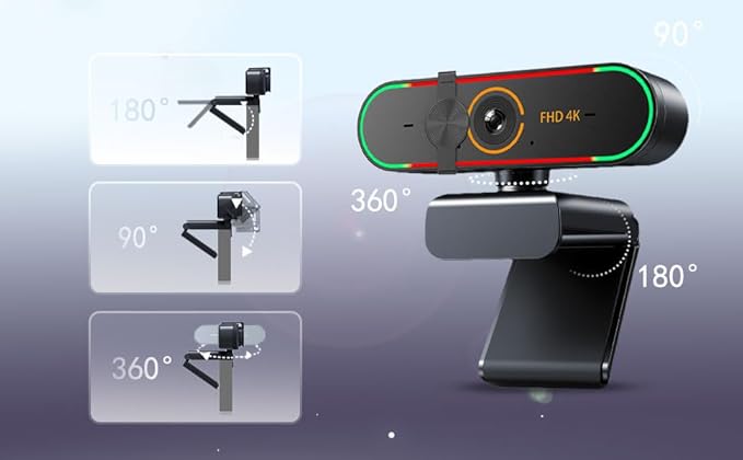 4K Webcam for MSI Vector A16 HX A8WIGwith Microphone&amp Privacy Cover &amp Plug&ampPlayWorks Zoom/Teams/Skype/Google Meet