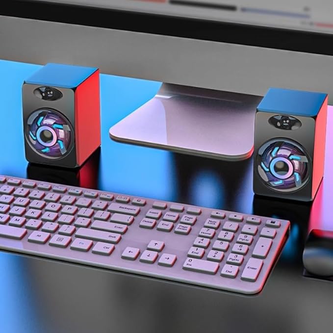 Computer Audio Desktop Home Mini Small Speaker Laptop Mobile Phone Colorful Light Subwoofer Desktop USB