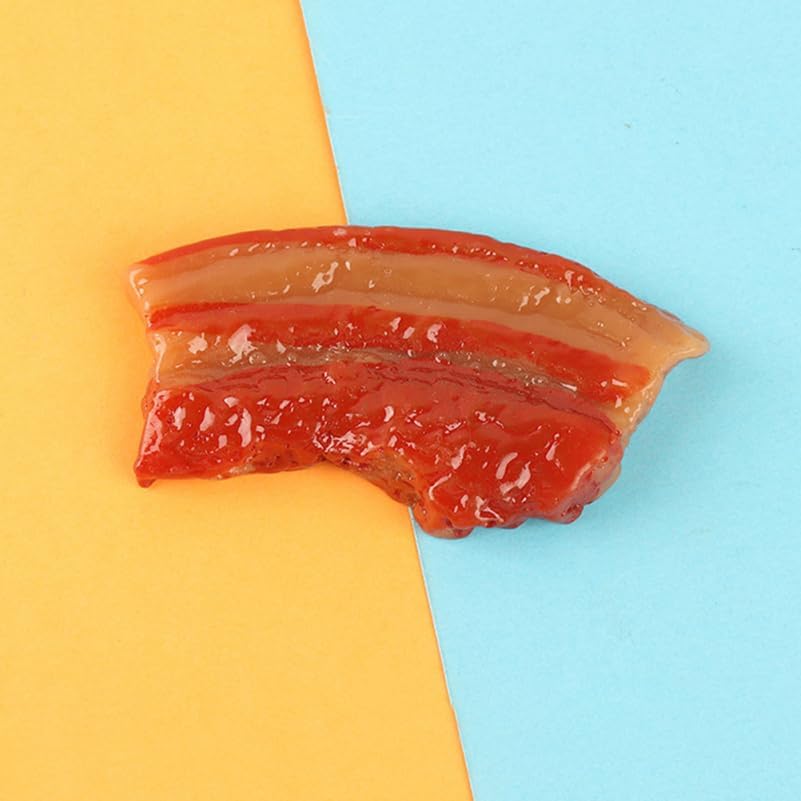 5pcs Vaguelly Realistic Food Props Meat Model Simulation Bacon Toy Lifelike Decoration