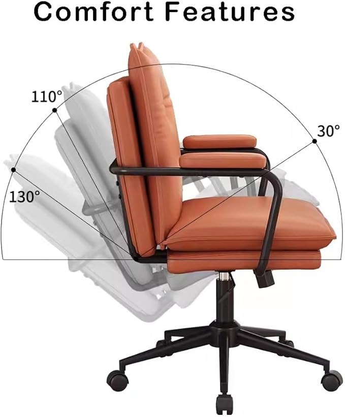 Office Chair High Backrest Gaming Chair Desk Chairs Gaming Chairs Ergonomic Computer Chairs for Adults and Kids Armchair Boss Seat Study Accent Chair for Bedroom Balcony (Color : Brown)