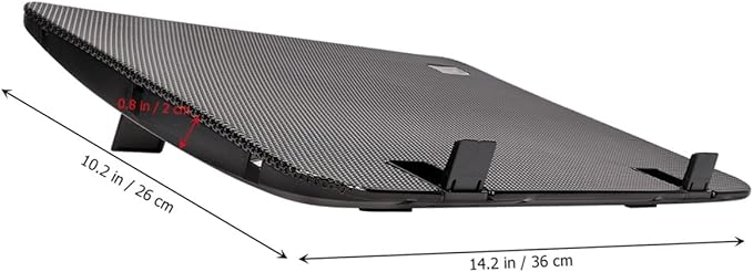 Alipis 6-inch Adjustable Speed Notebook Cooling Stand with Large Fan Laptop Holder Heat Dissipation Support for Gaming and Office Use Black