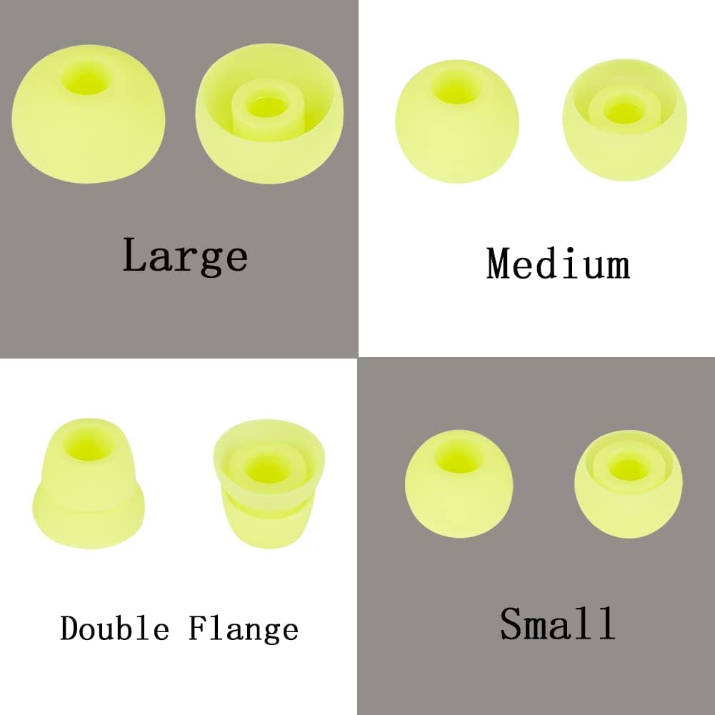 4 Pairs Silicone Replacement Earbud Tips Earbud Cap Compatible with Powerbeats 1/2/3 Wireless Beats by Dre Headphones,Ear Bud Tips(Yellow)