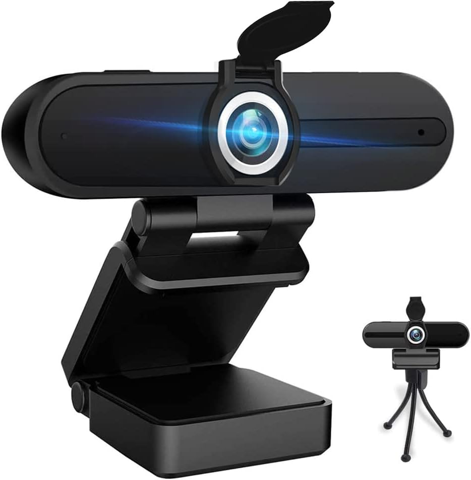 HZQDLN 4K 8MP Webcam with Microphone, Laptop PC Desktop Computer Web Camera, USB Webcams for Video Calling Recording