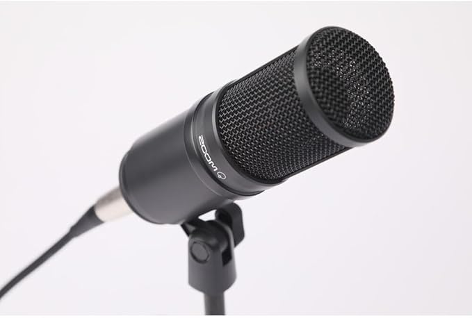 Zoom 2X ZDM-1 Dynamic Podcasting Microphone + 2X Tripod Boom Microphone Adjustable Floor Stand - Black + 2X XLR to XLR 3M Interconnect Cable + Goby Labs Sanitizer Spray for Microphones + More