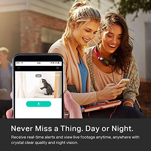 Kasa 1080p Indoor Pan/Tilt Wired Security Camera - Works as a Baby & Pet Monitor, Motion Detection & Tracking, 2-Way Audio, Night Vision