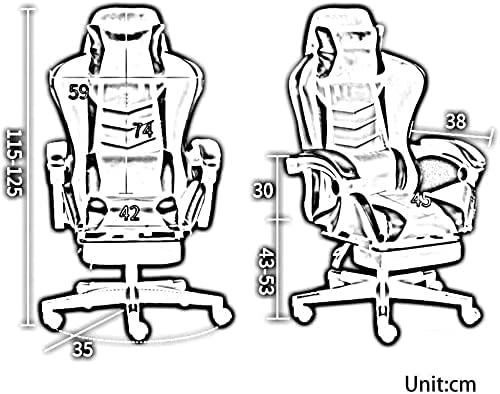 Office Chair E-Sports Chair Ergonomic Racing Swivel Chair high Back Gaming Chair with Footstool Office Chair Computer Chair Chair (Color : Red) Needed
