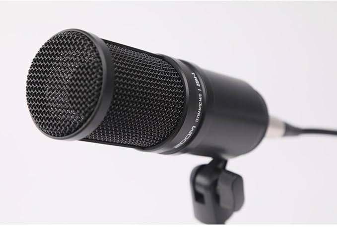 Zoom 2X ZDM-1 Dynamic Podcasting Microphone + 2X Tripod Boom Microphone Adjustable Floor Stand - Black + 2X XLR to XLR 3M Interconnect Cable + Goby Labs Sanitizer Spray for Microphones + More