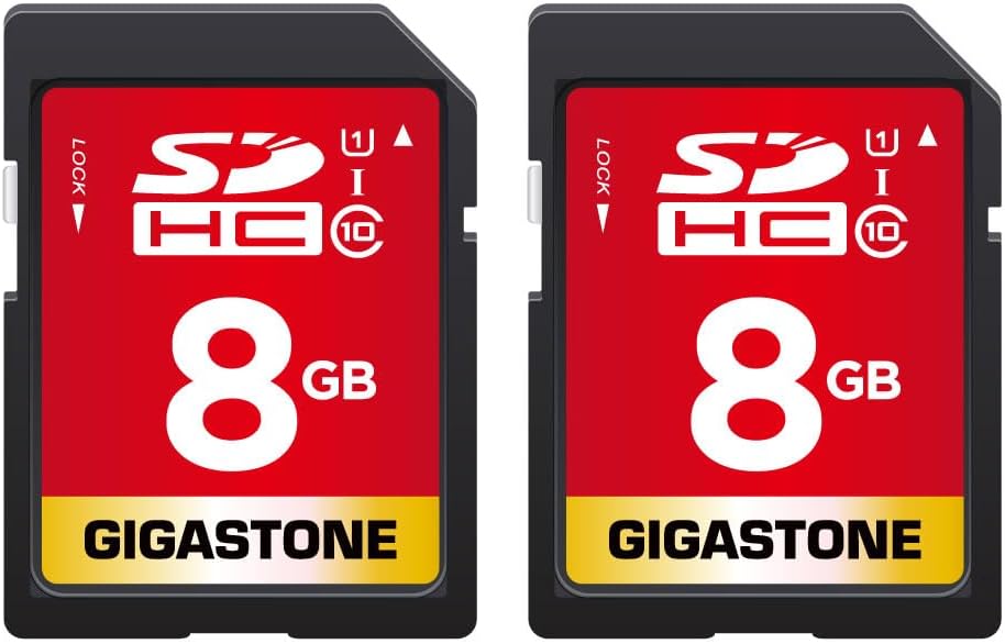 Gigastone 8GB 2-Pack U1 10 2 SD Card UHS-I Class SDHC Memory Card Full HD Video Canon Kodak Olympus Digital Camera