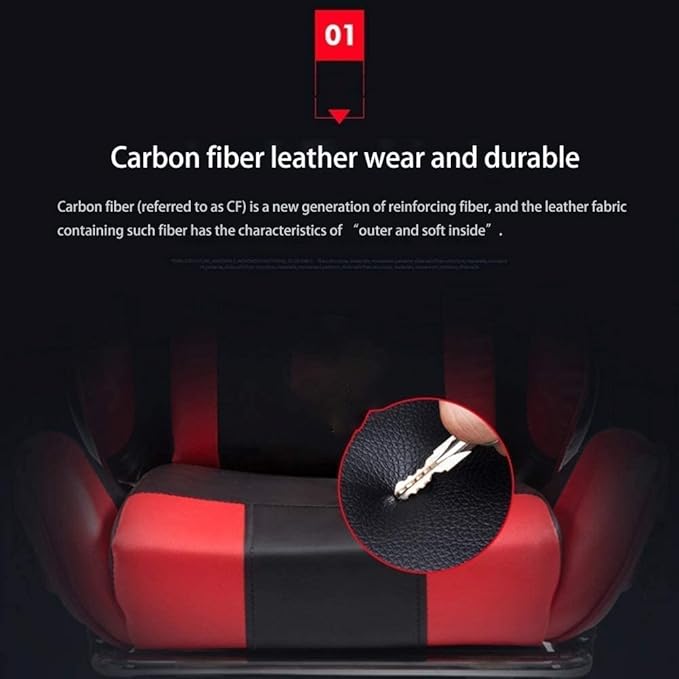 Office Chair E-Sports Chair Ergonomic Office Chair Swivel Leather Table and Chair High Back Multifunctional Gaming Chair Chair (Color : Black White) Needed