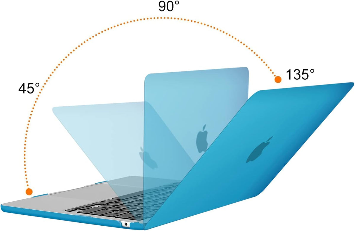 MOSISO Compatible with MacBook Air 13 inch Case 2025 2024 2023 2022 M4 A3240 M3 A3113 M2 A2681, Plastic Hard Shell&Keyboard Cover&Screen Film&Type C for MacBook Air 13.6 inch Case, Aqua Blue